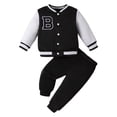 thumbnail image 1 of Gubotare Boys Color Block Button Down Shirt and Jogger Pants Button Up Sweatsuits Sets Size 12 18 Months (Black,12-18 Months), 1 of 6