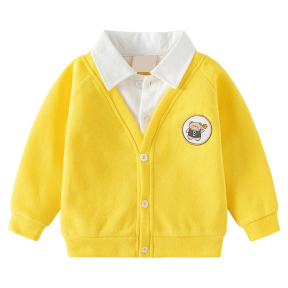 Gubotare Boys Crewneck Sweatshirt Boys Sweatshirts Long Sleeve Embroidery Sweatshirt Pullover Top Size 8-10 (Yellow,8-10 Years)