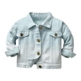 thumbnail image 1 of Gubotare Boys Denim Jacket with Hoodie Boys Jean Jacket Baby Boys Cropped Denim Jacket Outerwear for Kids Size 12 18 Months (Light Green,12-18 Months), 1 of 4