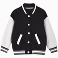 thumbnail image 1 of Gubotare Boys Girls Baseball Jacket Toddler Bomber Cardigan Coat with Pocket Kids Vintage Varsity Letterman Outwear Uniform Black,Size 9-10 Years, 1 of 7