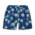 thumbnail image 1 of Gubotare Boys Graphic Shorts Boy's Patchwork Drawstring Waist Printed Summer Boho Track Shorts (Dark Blue,3-4 Years), 1 of 5