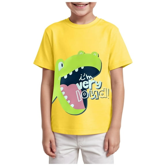 Gubotare Boys Graphic T Shirts Toddler Baby Boy Girl Birthday Shirt Excavator T-Shirt Top Birthday Party Gift Graphic Tees Sizes 7-8T (Yellow,7-8 Years)