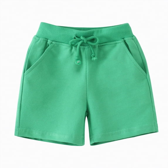 Gubotare Boys Gym Shorts Unisex Baby Shorts,Toddler Cotton Pull on Shorts with Drawstring,Infant Solid Short Elastic Waist Comfy Short 2t 3t (Green,2-3 Years)