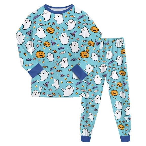 Gubotare Boys Halloween Pajamas Boys Pajamas 2Piece Toddler Kids Pjs Sets Toddler Clothes Sleepwears Size 4t 5t (Sky,4-5 Years)