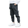 thumbnail image 1 of Gubotare Boys Jeans Kids Boys Denim Jeans Pants Tapered Leg Cotton Casual Trousers Slim Fit Cargo Joggers 4T 5T 6T 7T 8-12 Years,Dark Gray 4-5 Years, 1 of 7