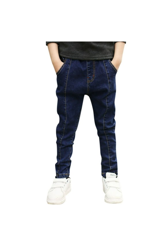 Boys' Jeans Kids Boys Jeans Pants Elastic Waist Lightweight Soft Denim PantsSlim Fit Trousers Size 9-10 (BU2,9-10 Years)