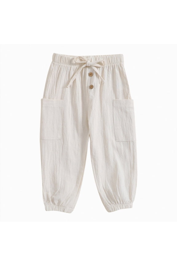 Boys Lightweight Joggers Toddler Boy's Camo Cargo Pants Elastic Waist Baggy Wide Leg Track Pants with Pockets Streetwear 6 12 Months (White,6-12 Months)