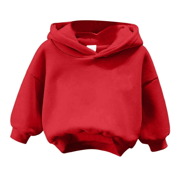 Gubotare Boys Long Sleeve Hooded Graphic T-shirt Girls Hoodies (Red,9-11 Years)