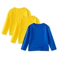 thumbnail image 1 of Gubotare Boys Long Sleeve Shirts Graphic Boys Long Sleeve Shirts Kids Crewneck T-Shirts Casual Split Hem Fall Tops Tees 3 PCS Size 8-10 (Blue,8-10 Years), 1 of 9
