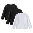 thumbnail image 1 of Gubotare Boys Long Sleeve Top Boys' T-Shirt - Long Sleeve Logo T-Shirt for Boys - Athletic Crewneck Long Sleeve Tee 3 PCS Size 6-7 (White,6-7 Years), 1 of 9