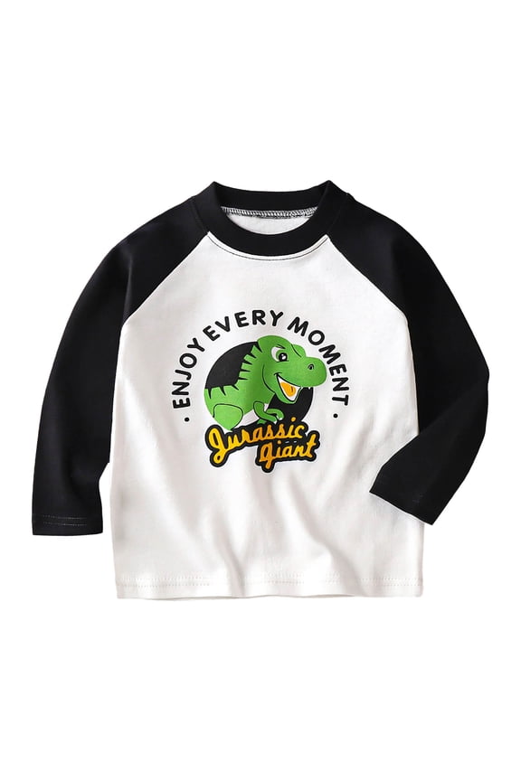 Boys Long Sleeve Top Kids Boys T Shirts Casual Long Sleeve Color Block Tops Crewneck Loose Basic Tees Size 5T 6T (Green,5-6 Years)