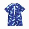 thumbnail image 1 of Gubotare Boys One Piece Swimsuits Toddler Boys One Piece Rash Guard Swimsuit Kid Swimwear Bathing Suits Sun Suit Short UPF 50+ Sun Protection 12 18 Months (Dark Blue,12-18 Months), 1 of 4
