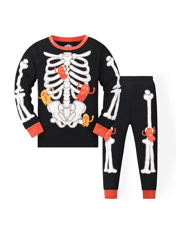 Boys Pajama Pajamas for Toddler Baby, Boys Girls Snug Fit Pajamas Long Sleeve Sleeper Size 3T 4T (Orange,3-4 Years)