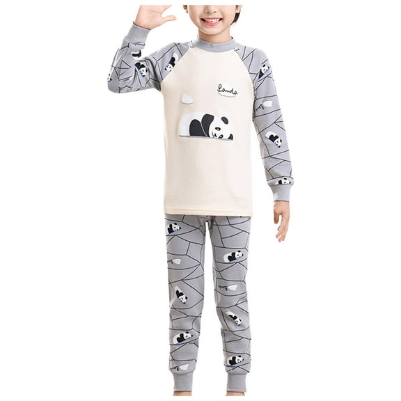 Gubotare Boys Pajama Pants Kids' Everyday Printed Sleepwear - Soft Long Sleeve Pajama Outfit Size 11-12 Years (Grey,11-12 Years)