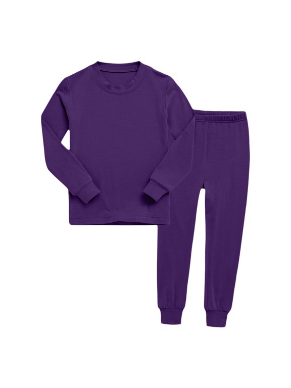 Boys Pajama Pants Set Boys' Simple Pattern Pajamas - Essential Cotton Sleep Set Size 11-12 Years (Dark Purple,11-12 Years)