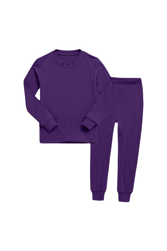 Boys Pajama Pants Set Boys' Simple Pattern Pajamas - Essential Cotton Sleep Set Size 11-12 Years (Dark Purple,11-12 Years)