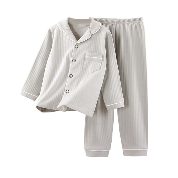 Gubotare Boys' Pajama Sets Kids Unisex Girls & Boys Soft Comfy Sleepwear Pajamas 2pcs Set Size 13-14 Years (Light Gray,13-14 Years)