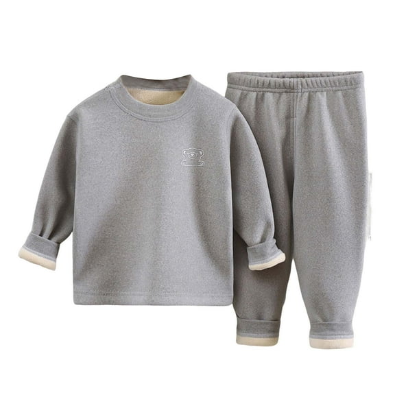 Gubotare Boys' Pajama Sets Long Sleeve Pajama Sets Long Sleeve Pattern Print Design Soft Comfy Sleepwear 2 Piece PJS Size 15-17 (Grey,15-17 Years)