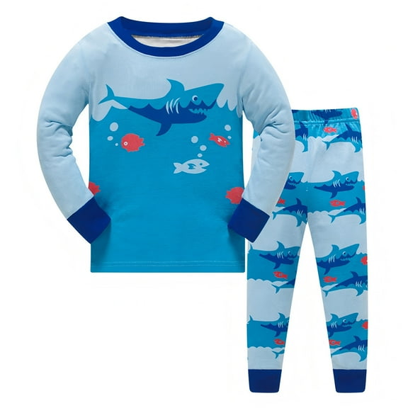 Gubotare Boys' Pajama Sets Pajamas Set Ribbed Unisex Baby & Toddler, Soft, Snug-Fit, Everyday Sleepwear 5T 6T (Sky Blue,5-6 Years)