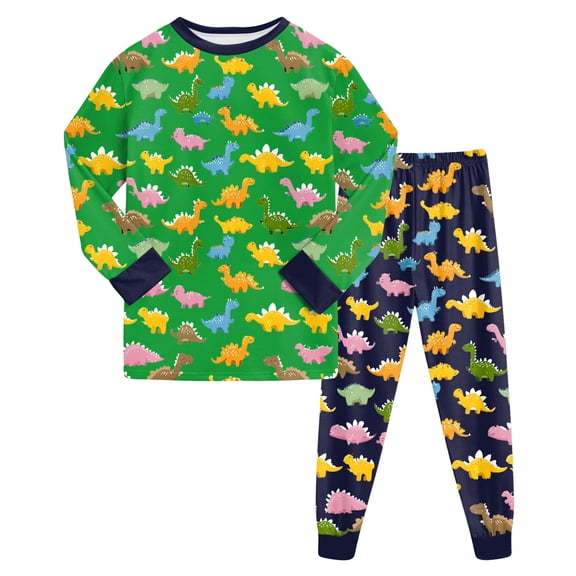 Gubotare Boys' Pajama Sets Toddler Baby Long Sleeve Pajama Sets, Toddler Boy Girl 2-Piece Sleepwear Size 7-8 Years (Green,7-8 Years)