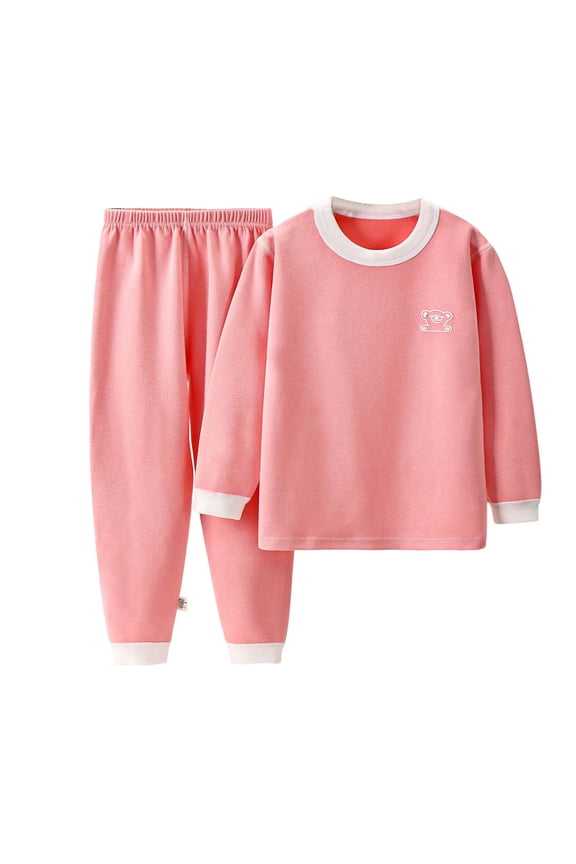 Boys' Pajama Sets Toddler Baby Pajamas Set Shirt and Pants Toddler Cotton Pjs Long Sleeve Sleepwear Size 2T 3T (Pink,2-3 Years)