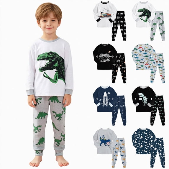 Gubotare Boys Pajamas 100% Cotton Planet Pjs Toddler 2 Piece Sleepwear Kids Clothes Set Size 3t -10t (Blue, 5-6 Years)