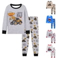thumbnail image 1 of Gubotare Boys Pajamas 100% Cotton Truck Pjs Toddler 2 Piece Sleepwear Kids Winter Clothes Set 3t-10t Grey,Size 5-6 Years, 1 of 5