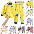 thumbnail image 1 of Gubotare Boys Pajamas Long Sleeve 100% Cotton Dinosaur Children's Pajamas Sets Pjs Sleepwear Little Kids (Yellow, 1-2 Years), 1 of 5