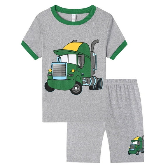 Gubotare Boys Pajamas Set Pajamas For Boys Fun Baseball Short Sleeves 2-Piece PJs Set Kid Comfy Sleepwear Size 8-9T (Grey,8-9 Years)