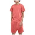 thumbnail image 1 of Gubotare Boys Pajamas Sets Boys Summer Pajamas Set 2 Pieces Sleepwear Size 18-24 Months (Red,18-24 Months), 1 of 4