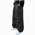thumbnail image 1 of Gubotare Boys Pants Boys Cargo Pants Kids Pants Cargo Pants Kids Pocket Pants Casual Outwear Pants Size 7-8 (Black,7-8 Years), 1 of 6