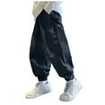 thumbnail image 1 of Gubotare Boys Pants Uniform Boys Camo Pants Kids Pull On Drawstring Youth Camouflage Cargo Joggers 3T 4T 5T 6T 7T 8T 9T 10T (Black,13-15 Years), 1 of 7