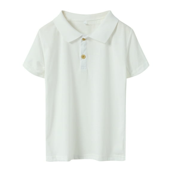 Gubotare Boys Polo Baby Boys and Toddler Short Sleeve Solid Colored Polo Shirt (Yellow,Size 6-7 Years)