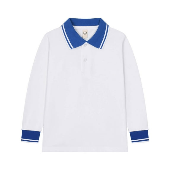 Gubotare Boys Polo Shirts Boys' Long-Sleeve Pique Polo Shirt Winter Soft Casual Polo Shirt School Uniform for Kids Size 4T 5T (Dark Purple,4-5 Years)