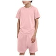 thumbnail image 1 of Gubotare Boys' Pyjama Sets Boys Pajamas Little Boys Summer Pajamas 2 Piece Short Sleeve Top and Shorts Sets Kids Pjs Sleepwears Size 6-7T (Pink,6-7 Years), 1 of 3
