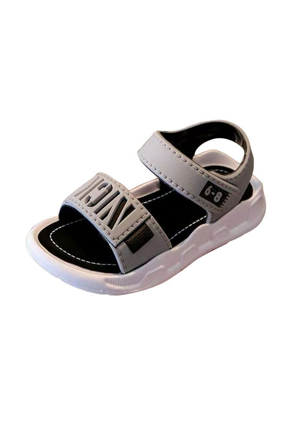 Boys Sandals Wide Kids Adventurous Light-Weight Adjustable Straps Summer Sandals (Toddler/Little Kid/Big Kid) Size 13 (Grey,13 Little Kids)