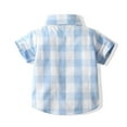 thumbnail image 1 of Gubotare Boys Shirt Boys' Short Sleeve Match Polo Collared Shirt Soft & Comfortable (Blue,18-24 Months), 1 of 4