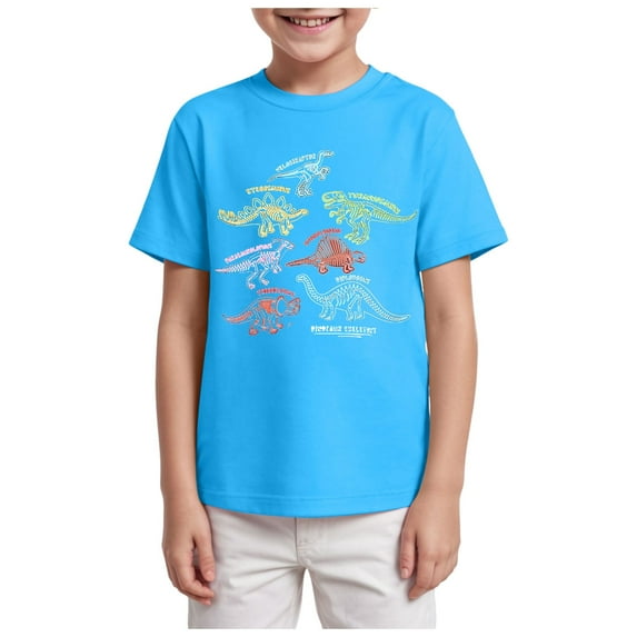 Gubotare Boys Shirt Toddler Oversized T-Shirt Boys Striped Short Sleeve Casual Round Neck Teens Tunic Tops Comfy Graphic Trip Daily Tops Sizes 13-14T (Sky Blue,13-14 Years)