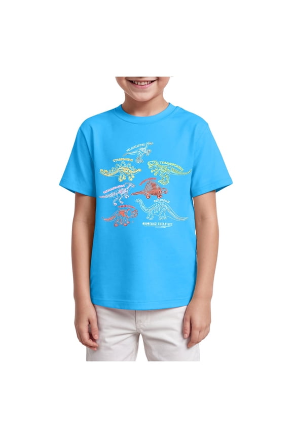 Boys Shirt Toddler Oversized T-Shirt Boys Striped Short Sleeve Casual Round Neck Teens Tunic Tops Comfy Graphic Trip Daily Tops Sizes 13-14T (Sky Blue,13-14 Years)