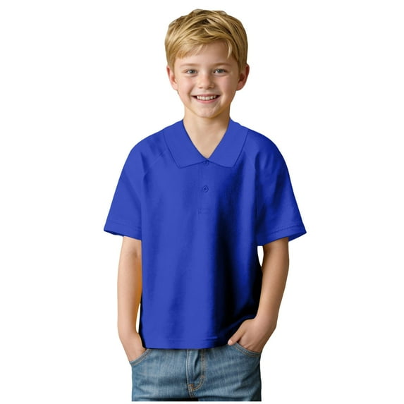 Gubotare Boys Shirts Baby Kids Boy Girl Solid Casual Short Sleeve Polo Shirt Pullover Tops Cute Shirts,Dark Blue 12-13 Years