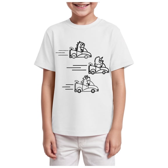 Gubotare Boys Shirts Toddler Baby Boys Short Sleeve Graphic T-Shirt Top Funny Letters Print Cotton Tee Sizes 5-6T (White,5-6 Years)