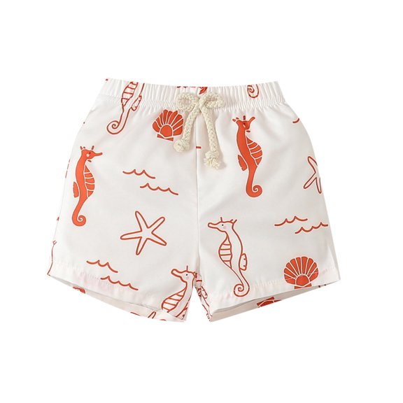 Gubotare Boys Short Swim Trunks Boys Swim Trunks Funny Print Surfing Board Shorts Quick Dry UPF 50  Swimsuit Beachwear Size 3-4T (Red,3-4 Years)