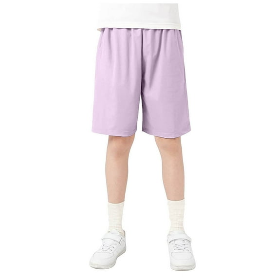 Gubotare Boys Shorts Youth Baby Boys Casual Shorts Toddler Athletic Jogger Shorts Elastic Waistband Shorts (Purple,Size 5-6 Years)