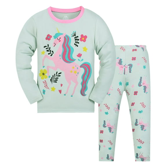 Gubotare Boys' Sleepwear Little Big Boy Pajamas Sets Cotton Pjs Kids Jammies Size 7-8 Years (Green,7-8 Years)