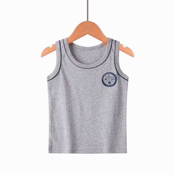 Gubotare Boys Sleeveless Shirts Boys Tank Tops Casual Sleeveless Shirt Cartoon Undershirts Crew Neck Kids Size 10-11 (Grey,10-11 Years)