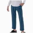 thumbnail image 1 of Gubotare Boys Slim Fit Dress Pants Boys Dress Pants for Kids Flat Front School Uniform Slacks Chino Pants with Adjustable Waist Casual Pants Size 14-15 (Blue,14-15 Years), 1 of 4