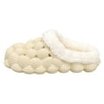 thumbnail image 1 of Gubotare Boys Slippers Kids Fuzzy Slippers Flat Open Toe Cute Ribbed House Shoes Baby Boys Girls Indoor Non Slip Lightweight Slippers Size 1 (Beige,Big Kids 1), 1 of 5