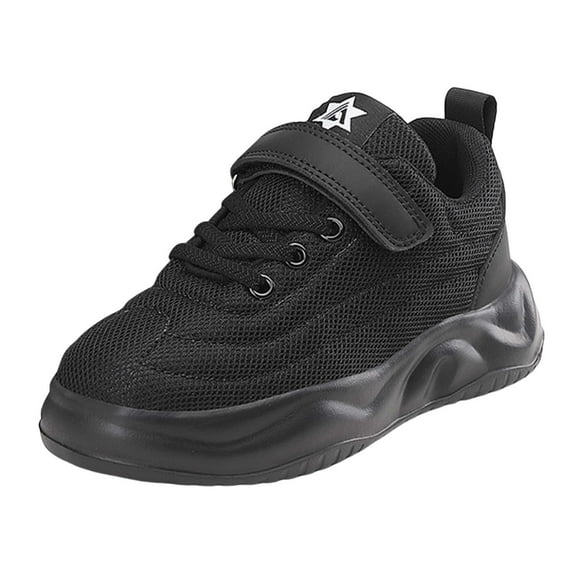Gubotare Boys Sneakers Toddler Sneakers Boys Girls Summer Walking Shoes Toddler Boy Tennis Shoes Mesh Lightweight(Black,Big Kids 1.5)