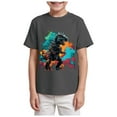 thumbnail image 1 of Gubotare Boys Summer Shirts Toddler Boys T Shirts Summer Short Sleeve Kids Baby Dinosaur Print Letter Shirt Tops Tee Clothes Size 9-10 Years (Grey,9-10 Years), 1 of 5