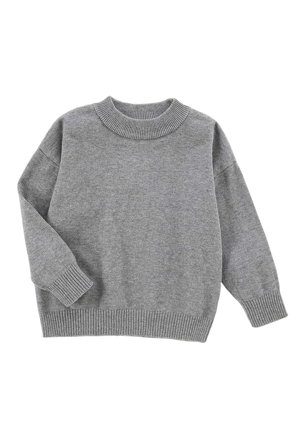 Boys Sweater Sweater for Boys Long Sleeve Crewneck Sweater Thermal Sweater Size 7-8 (Grey,7-8 Years)
